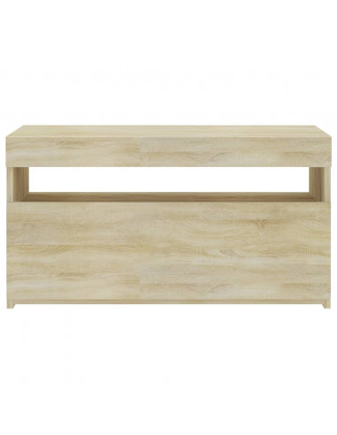 Mobile Porta TV con Luci LED Rovere Sonoma 60x35x40 cm