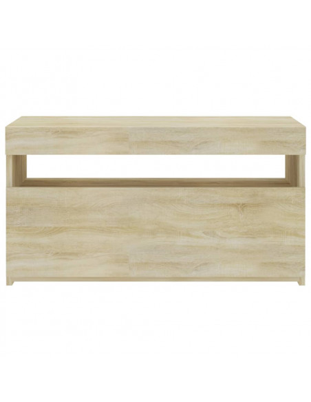 Mobile Porta TV con Luci LED Rovere Sonoma 60x35x40 cm