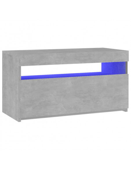 Mobile Porta TV con Luci LED Grigio Cemento 75x35x40 cm