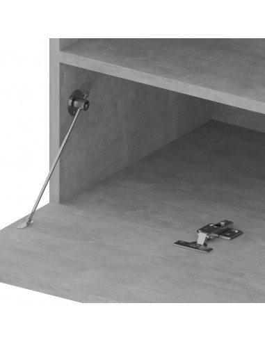 Mobile Porta TV con Luci LED Grigio Cemento 75x35x40 cm