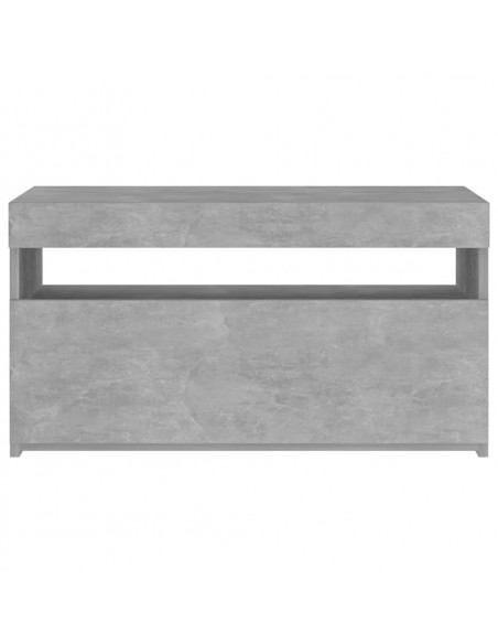 Mobile Porta TV con Luci LED Grigio Cemento 75x35x40 cm