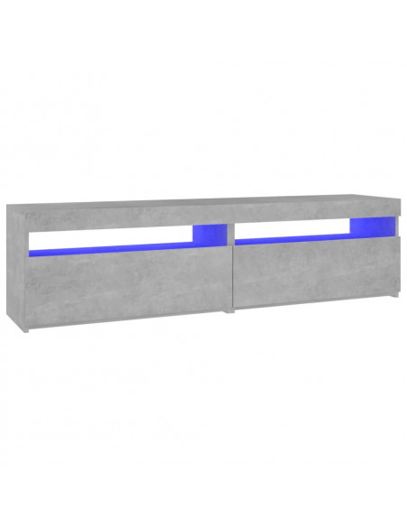 Mobili Porta TV con Luci LED 2 pz Grigio Cemento 75x35x40 cm