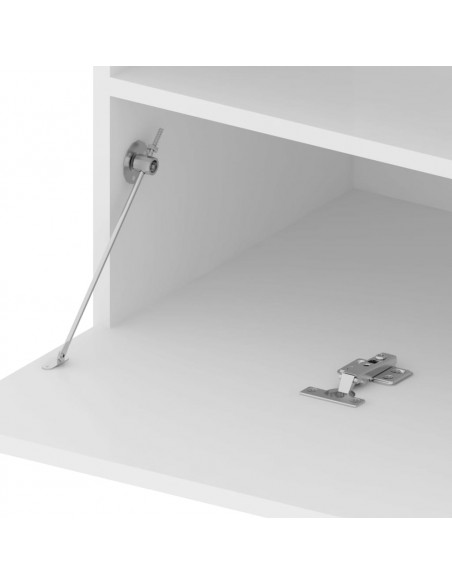 Mobile Porta TV con Luci LED Bianco Lucido 75x35x40 cm