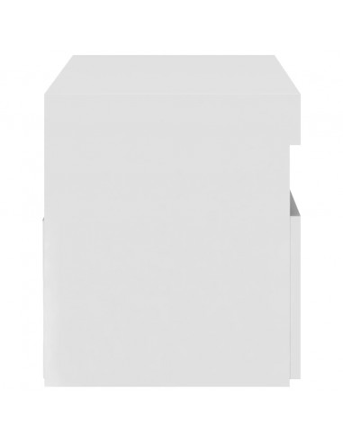 Mobile Porta TV con Luci LED Bianco Lucido 75x35x40 cm