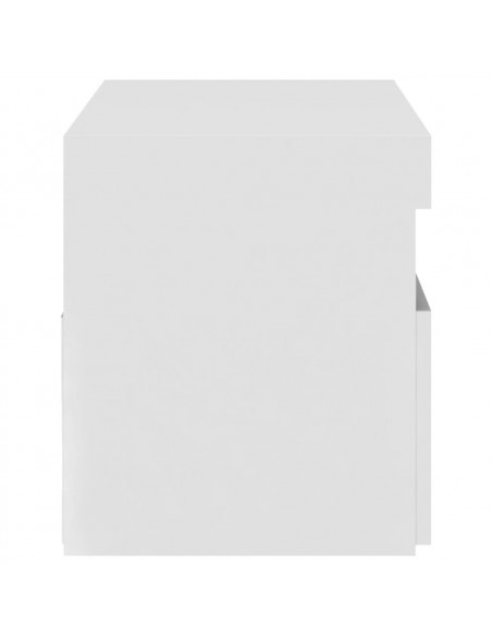 Mobile Porta TV con Luci LED Bianco Lucido 75x35x40 cm