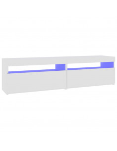 Mobili Porta TV con Luci LED 2 pz Bianco Lucido 75x35x40 cm 2