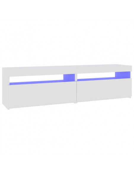 Mobili Porta TV con Luci LED 2 pz Bianco Lucido 75x35x40 cm