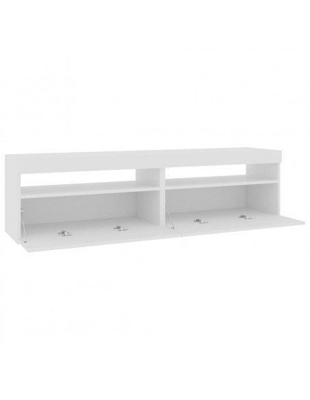 Mobili Porta TV con Luci LED 2 pz Bianco Lucido 75x35x40 cm