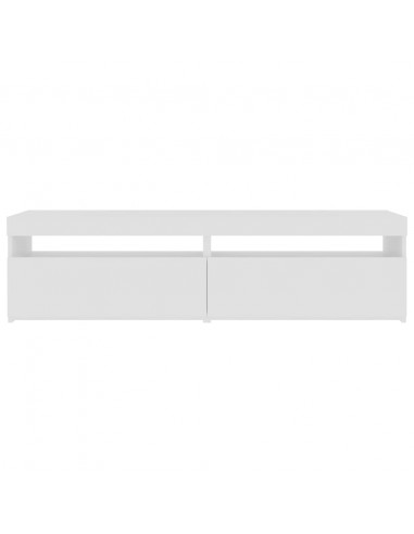 Mobili Porta TV con Luci LED 2 pz Bianco Lucido 75x35x40 cm