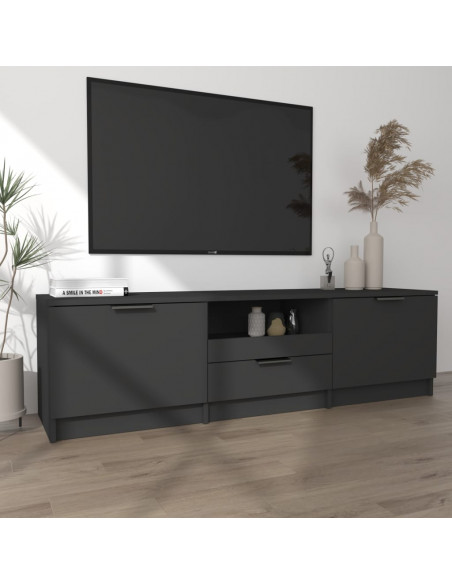 Mobile Porta TV Nero 140x35x40 cm in Legno Multistrato