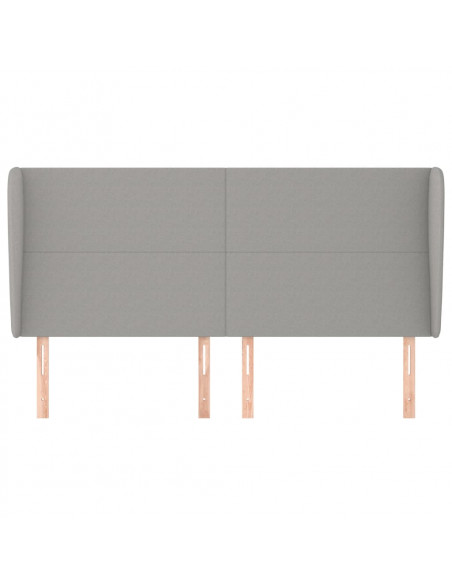 Testiera ad Orecchio Grigio Chiaro 203x23x118/128 cm in Tessuto
