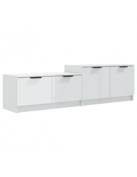 Mobile Porta TV Bianco Lucido 158,5x36x45 cm Legno Multistrato