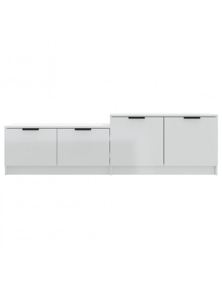 Mobile Porta TV Bianco Lucido 158,5x36x45 cm Legno Multistrato