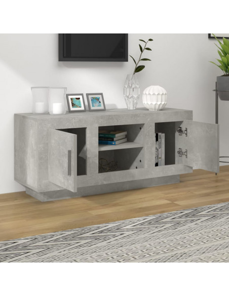 Mobile Porta TV Grigio Cemento 102x35x45cm in Legno Multistrato