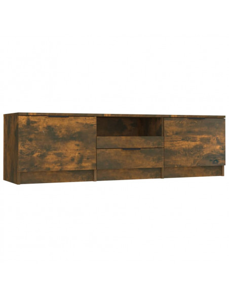 Mobile TV Rovere Fumo 140x35x40 cm in Legno Ingegnerizzato