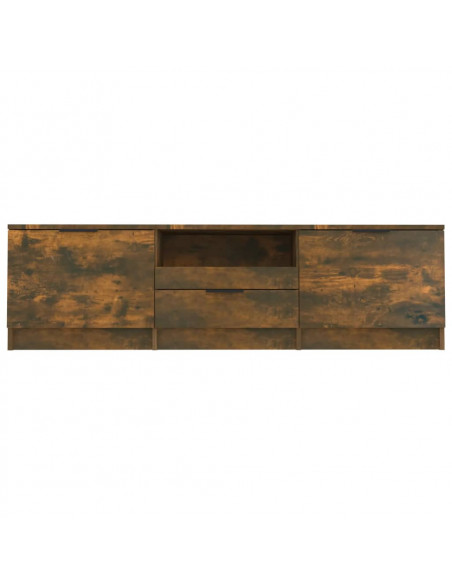 Mobile TV Rovere Fumo 140x35x40 cm in Legno Ingegnerizzato