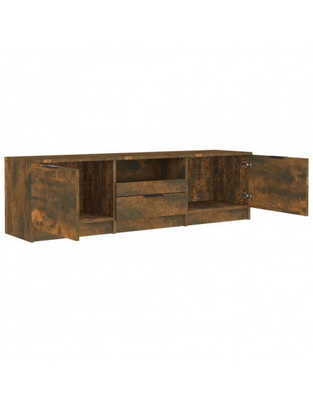 Mobile TV Rovere Fumo 140x35x40 cm in Legno Ingegnerizzato
