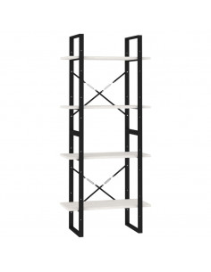 Libreria a 4 Ripiani Bianca 60x30x140 cm in Massello di Pino 2