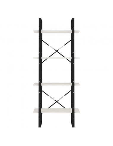 Libreria a 4 Ripiani Bianca 60x30x140 cm in Massello di Pino