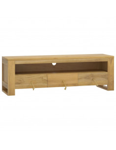Mobile Porta TV 110x30x35 cm in Legno Massello di Teak 2