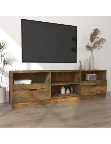 Mobile TV Rovere Fumo 150x33,5x45 cm in Legno Ingegnerizzato