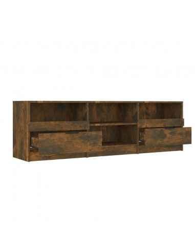 Mobile TV Rovere Fumo 150x33,5x45 cm in Legno Ingegnerizzato