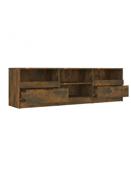 Mobile TV Rovere Fumo 150x33,5x45 cm in Legno Ingegnerizzato
