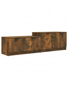 Mobile TV Rovere Fumo 158,5x36x45 cm in Legno Multistrato 2
