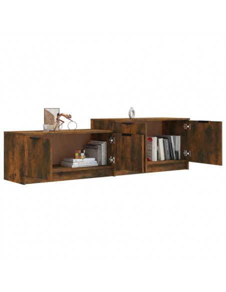 Mobile TV Rovere Fumo 158,5x36x45 cm in Legno Multistrato