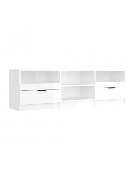 Mobile per TV Bianco Lucido 150x33,5x45cm Legno Ingegnerizzato