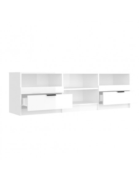 Mobile per TV Bianco Lucido 150x33,5x45cm Legno Ingegnerizzato