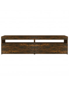 Mobile Porta TV con Luci LED 2pz Rovere Fumo 75x35x40 cm 2