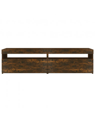 Mobile Porta TV con Luci LED 2pz Rovere Fumo 75x35x40 cm