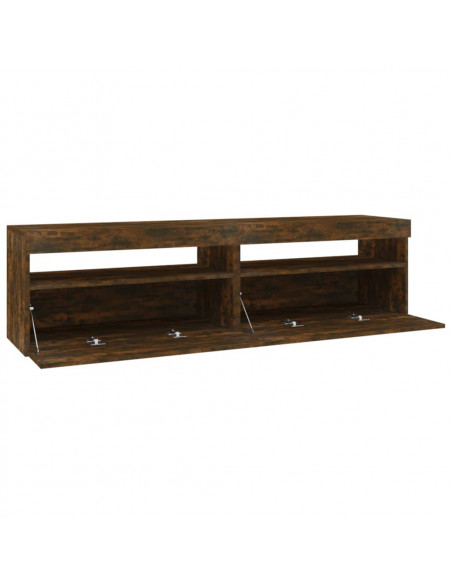 Mobile Porta TV con Luci LED 2pz Rovere Fumo 75x35x40 cm