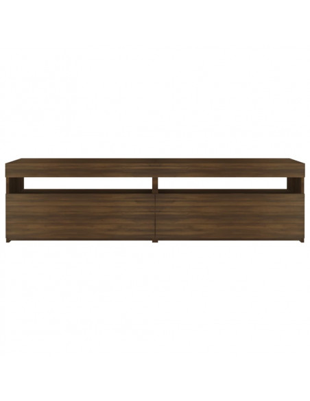 Mobile Porta TV con Luci LED 2pz Rovere Marrone 75x35x40 cm