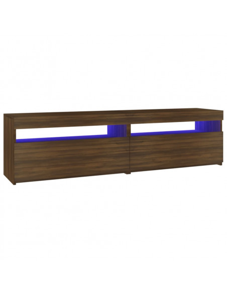 Mobile Porta TV con Luci LED 2pz Rovere Marrone 75x35x40 cm