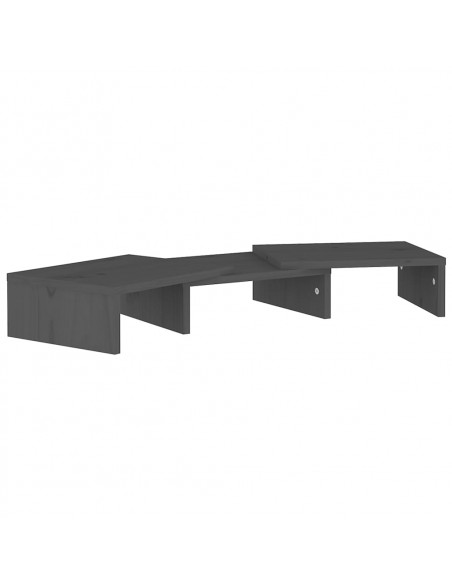 Supporto per Monitor Grigio 60x24x10,5cm Legno Massello di Pino