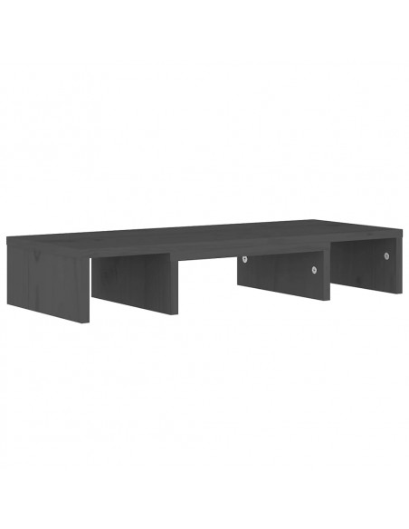 Supporto per Monitor Grigio 60x24x10,5cm Legno Massello di Pino