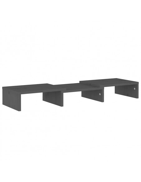 Supporto per Monitor Grigio 60x24x10,5cm Legno Massello di Pino
