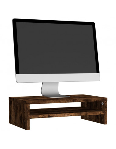 Supporto per Monitor Rovere Fumo 42x24x13 cm Legno Multistrato