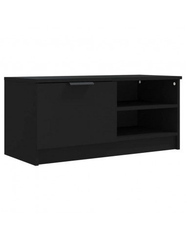 Mobile Porta TV Nero 80x35x36,5 cm in Legno Multistrato