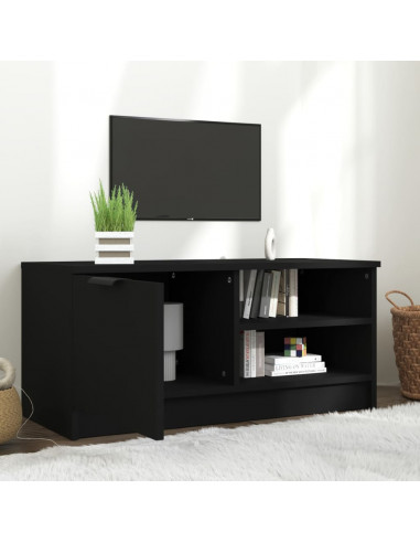 Mobile Porta TV Nero 80x35x36,5 cm in Legno Multistrato