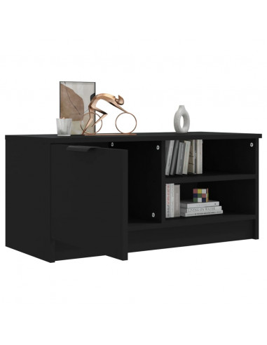 Mobile Porta TV Nero 80x35x36,5 cm in Legno Multistrato