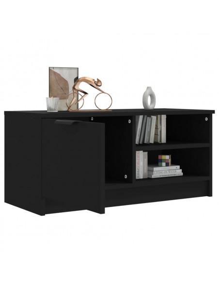 Mobile Porta TV Nero 80x35x36,5 cm in Legno Multistrato