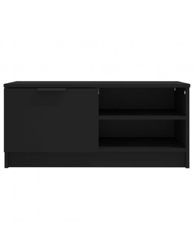 Mobile Porta TV Nero 80x35x36,5 cm in Legno Multistrato