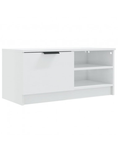 Mobile Porta TV Bianco Lucido 80x35x45 cm in Legno Multistrato