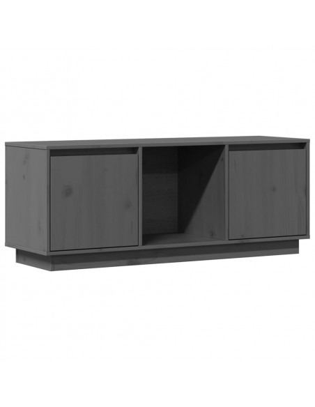 Mobile Porta TV Grigio 110,5x35x44 cm in Legno Massello di Pino