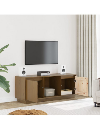 Mobile TV Miele 110,5x35x44 cm in Legno Massello di Pino