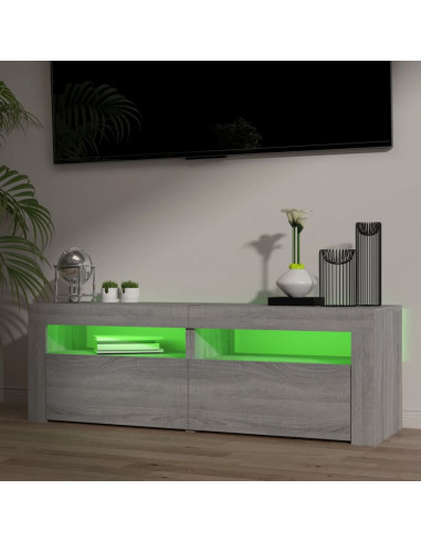 Mobile Porta TV con Luci LED Grigio Sonoma 120x35x40 cmcm