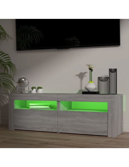 Mobile Porta TV con Luci LED Grigio Sonoma 120x35x40 cmcm